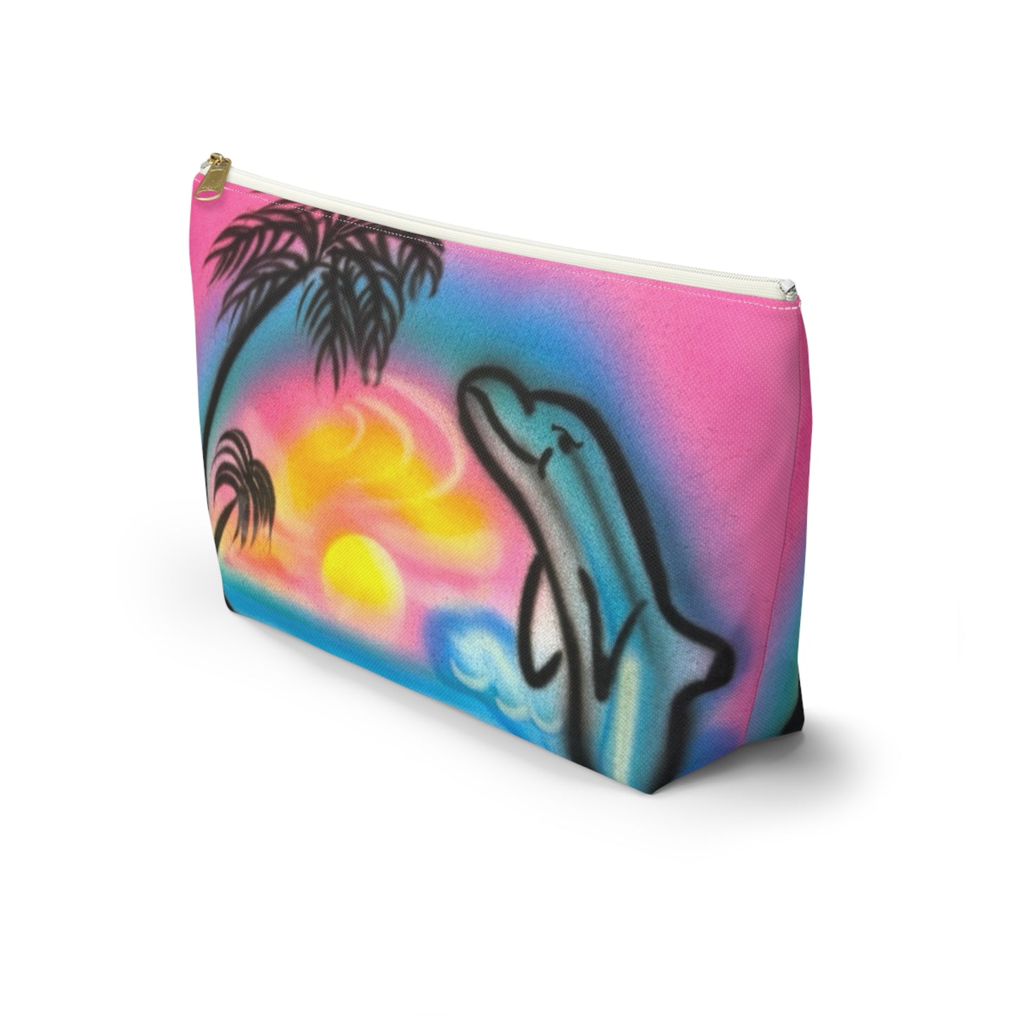 "dolphin love" airbrush makeup pouch