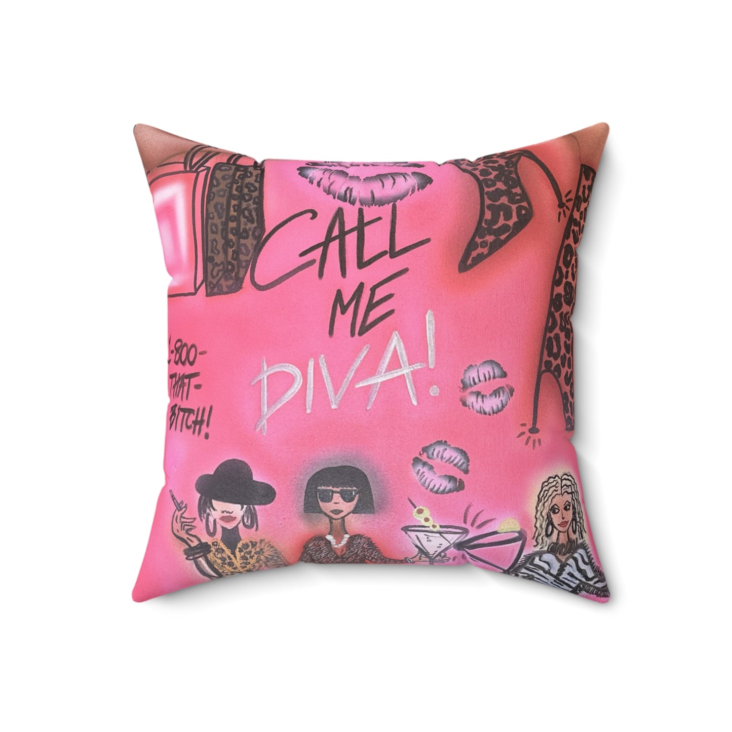 "party diva" airbrush pillow