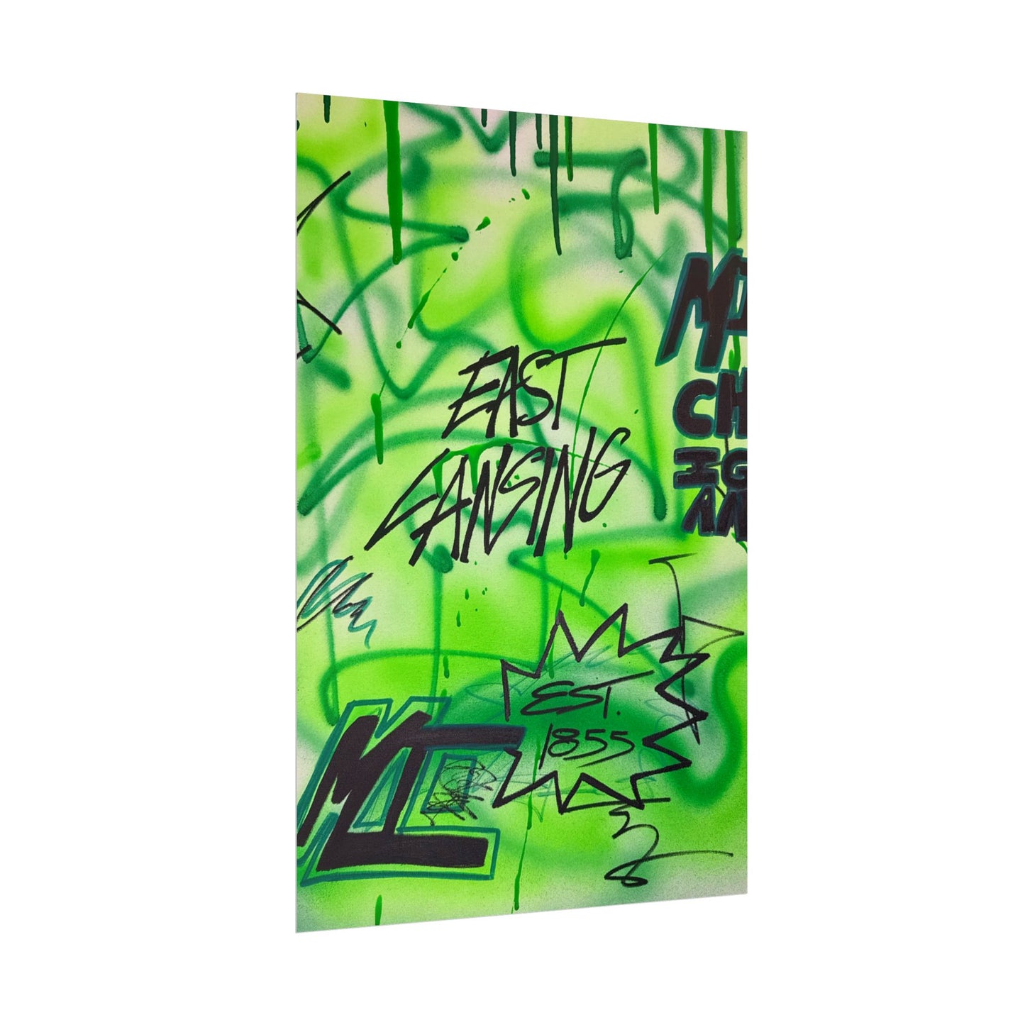 "east lansing, mi" airbrush rolled print