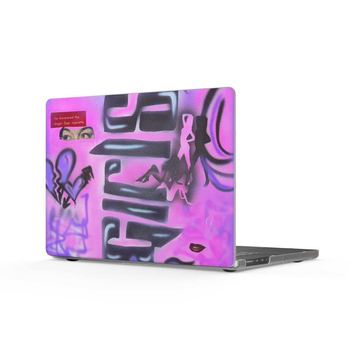 "neon nights" airbrush matte macbook case