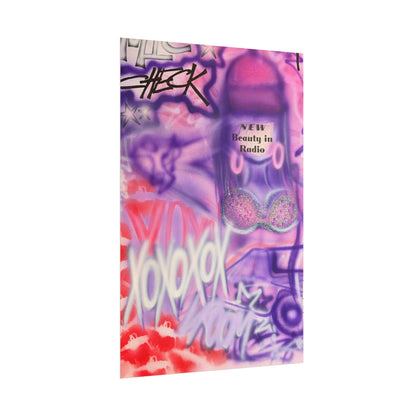 "mic check" airbrush rolled print
