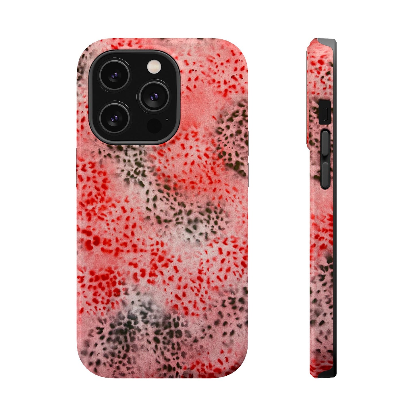 MagSafe "red cheetah" airbrush iPhone case