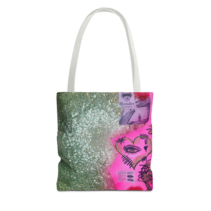 "glitter gloss" airbrush tote bag