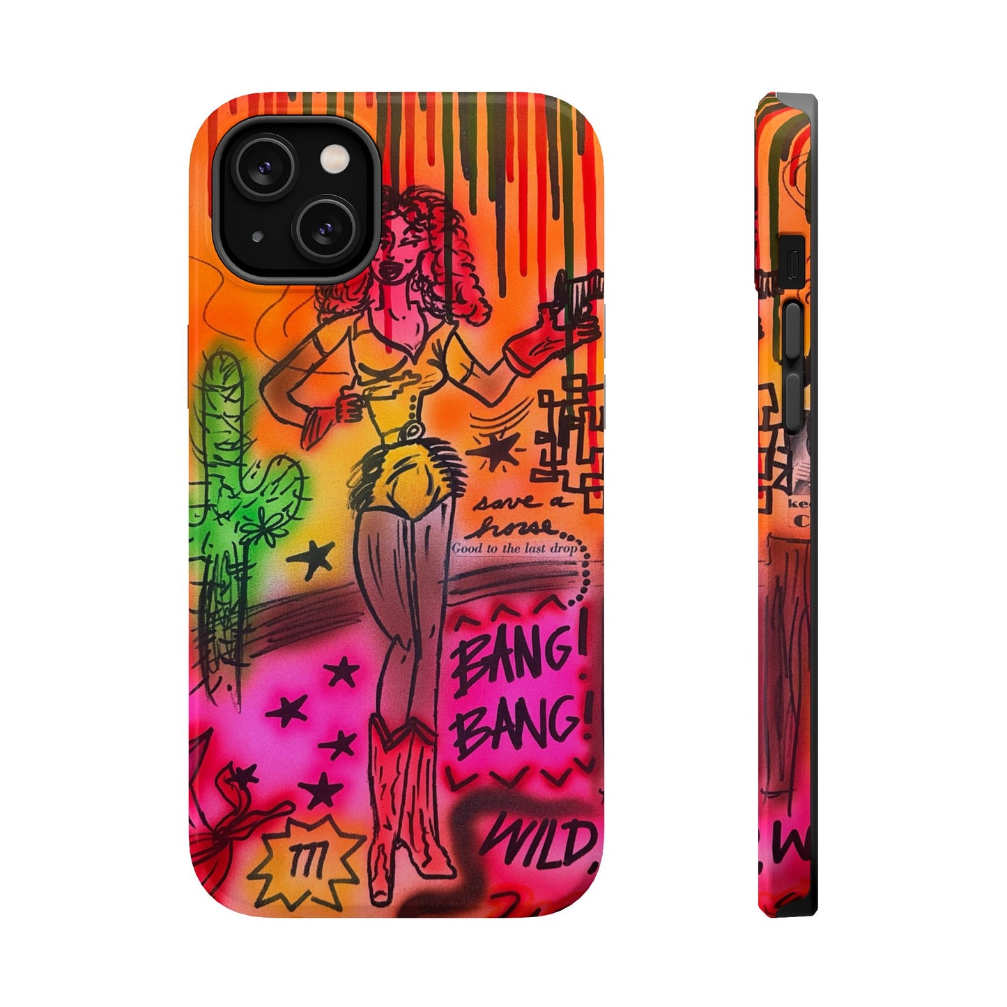 MagSafe "wild, wild west" airbrush iPhone case