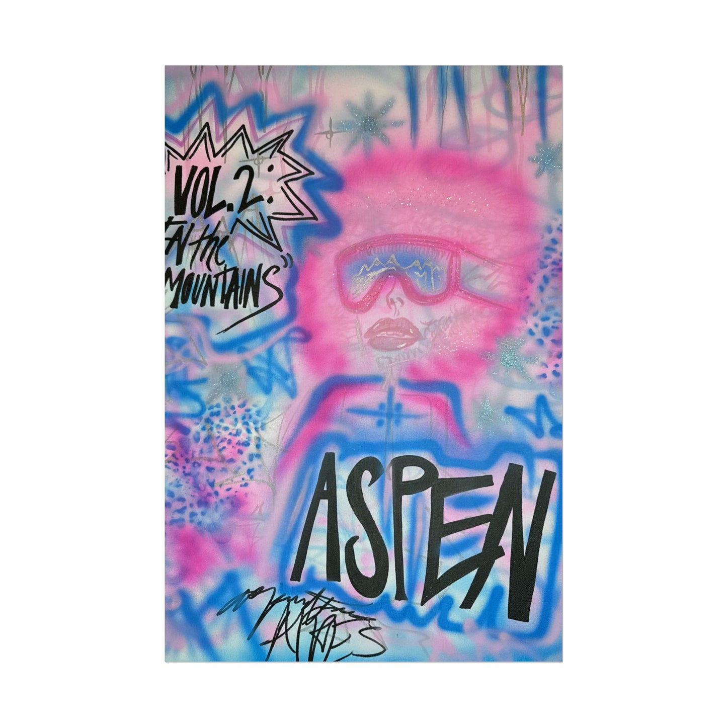 "aspen aspirations" airbrush rolled print
