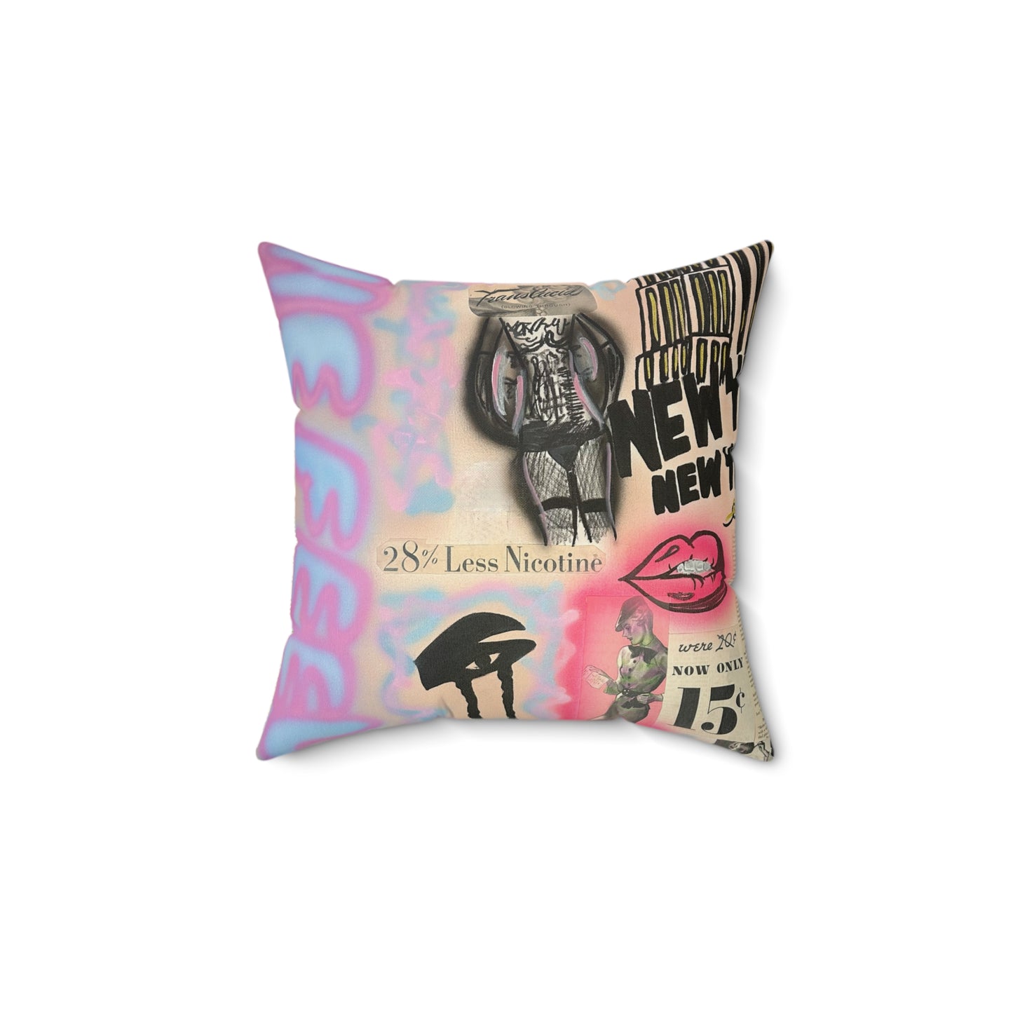 "new york, new york" airbrush pillow