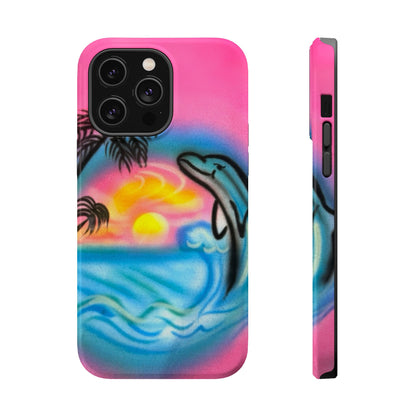 MagSafe "dolphin love" airbrush iPhone case