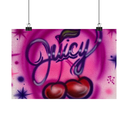 "juicy" airbrush horizontal print