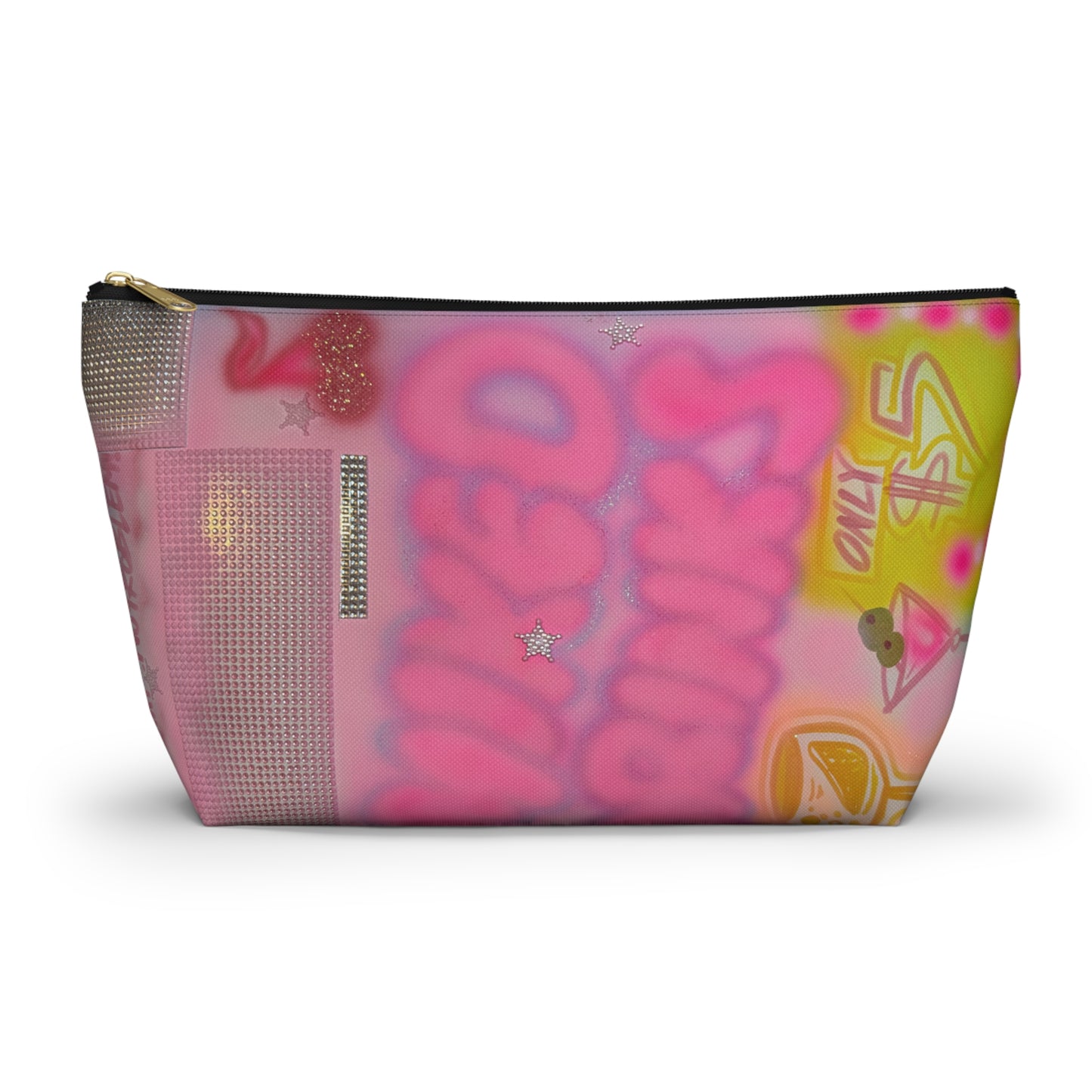 "mixed drinks" airbrush makeup pouch