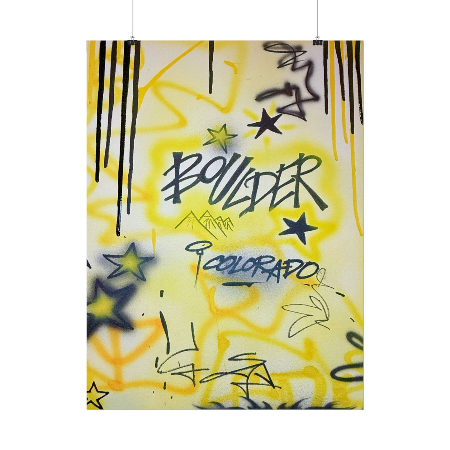 "boulder" airbrush rolled print