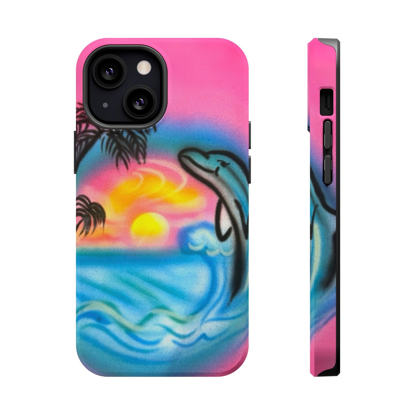 MagSafe "dolphin love" airbrush iPhone case