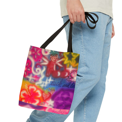 "luck n luv" airbrush tote bag