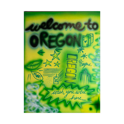 "oregon" airbrush rolled print
