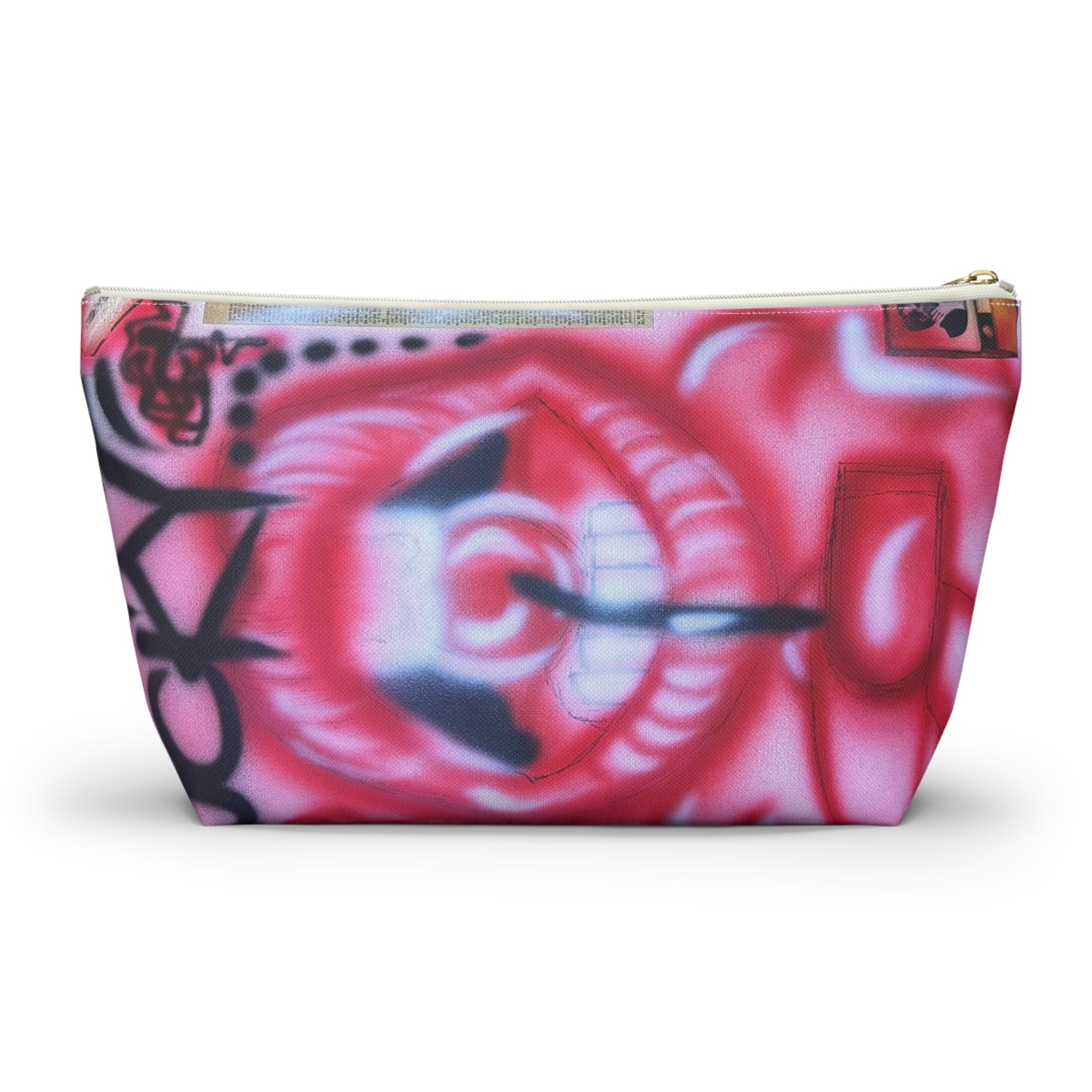 "be happy go lucky" airbrush makeup pouch