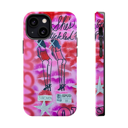 MagSafe "tickled pink" airbrush iPhone case