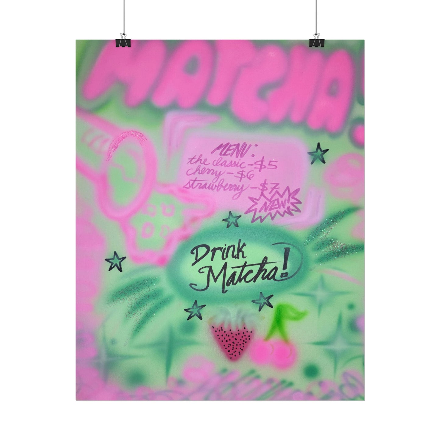 "matcha!" airbrush rolled print