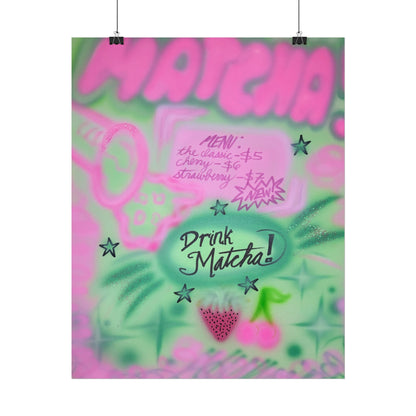 "matcha!" airbrush rolled print