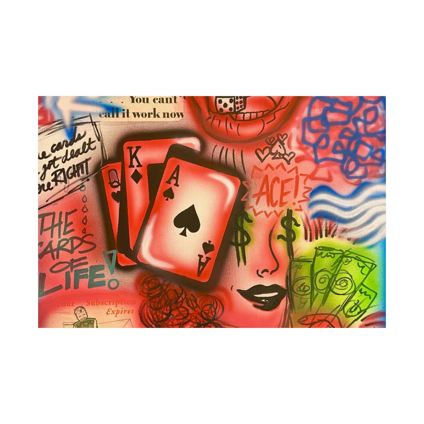 "roll the dice" airbrush horizontal print