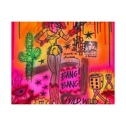 "wild, wild west" airbrush horizontal print
