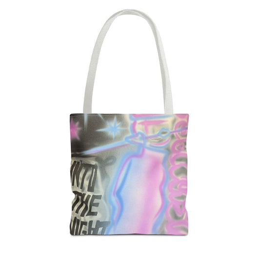 "into the night pt. 2" airbrush tote bag