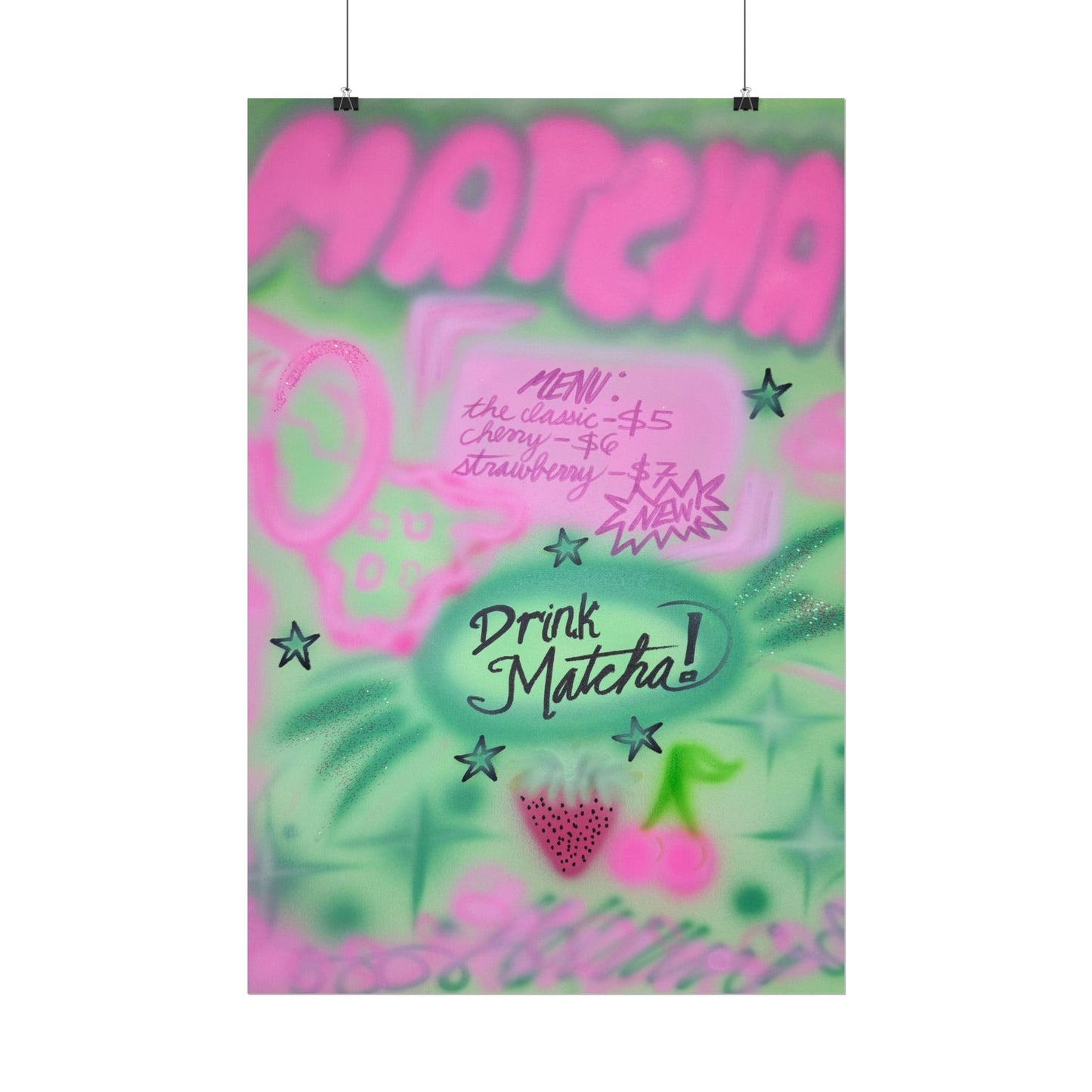 "matcha!" airbrush rolled print
