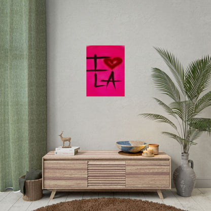 "i <3 LA" airbrush rolled print