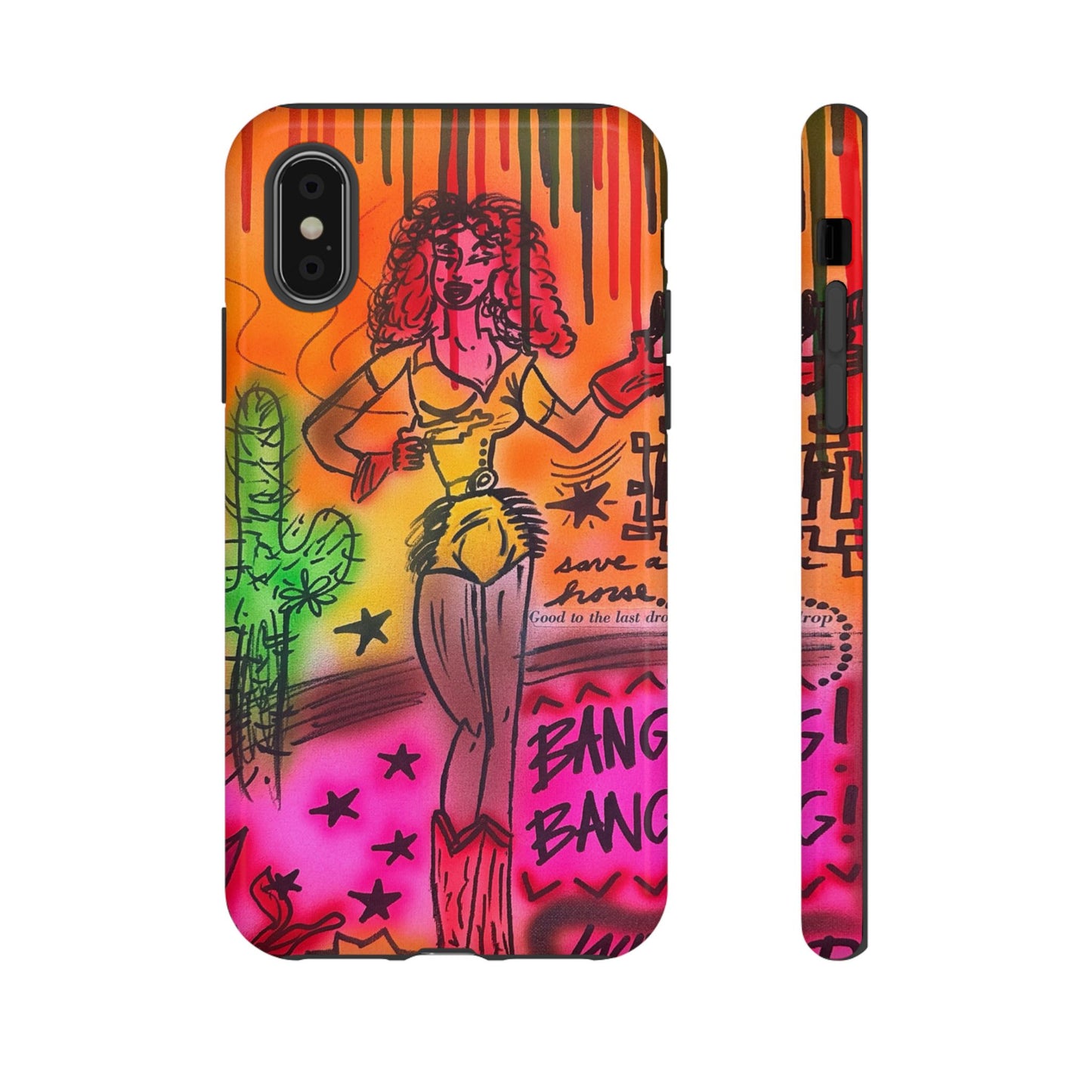 "wild, wild west" airbrush iPhone case