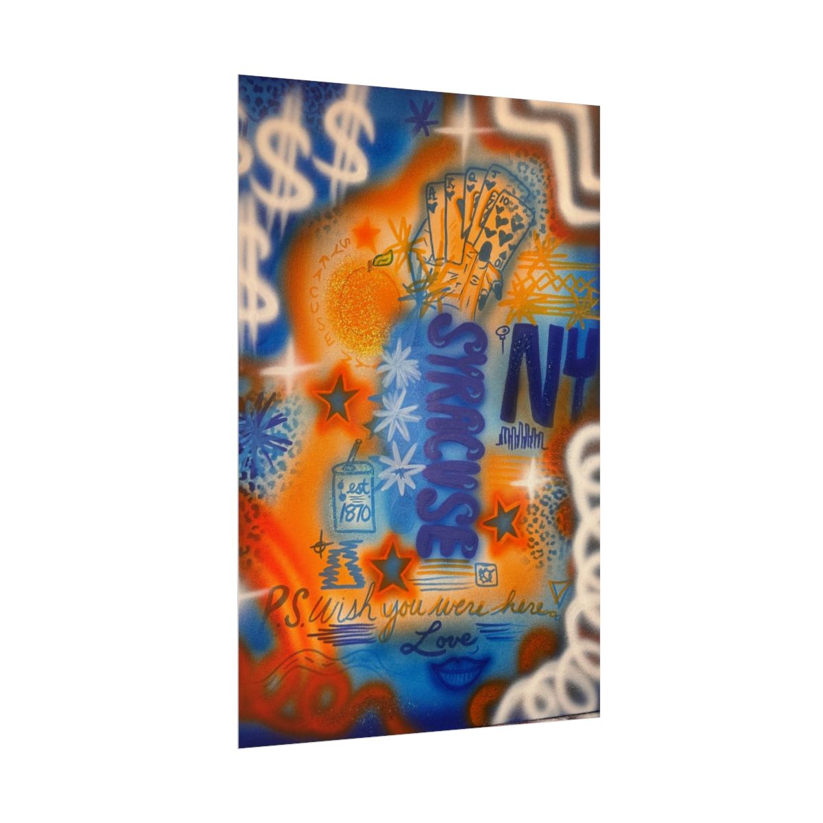 "syracuse, ny" airbrush rolled print