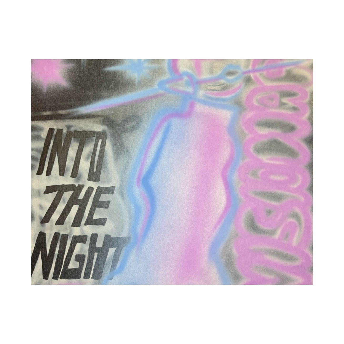 "into the night" airbrush horizontal print