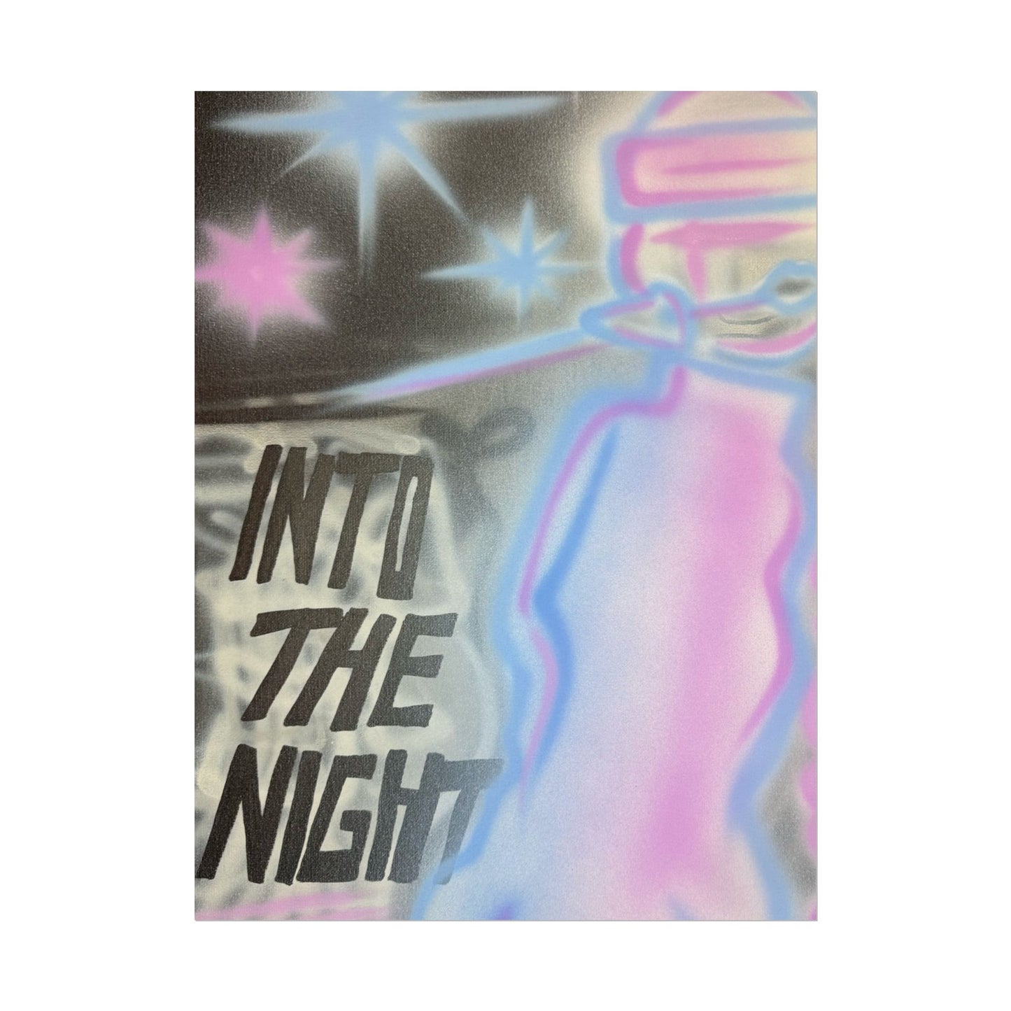 "into the night" pt. 2 airbrush rolled print