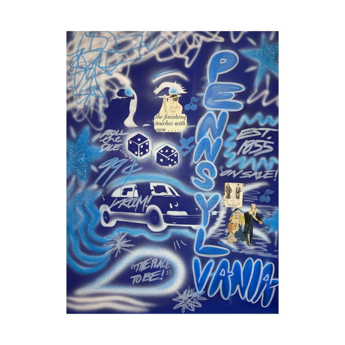 "state college, pa" airbrush rolled print