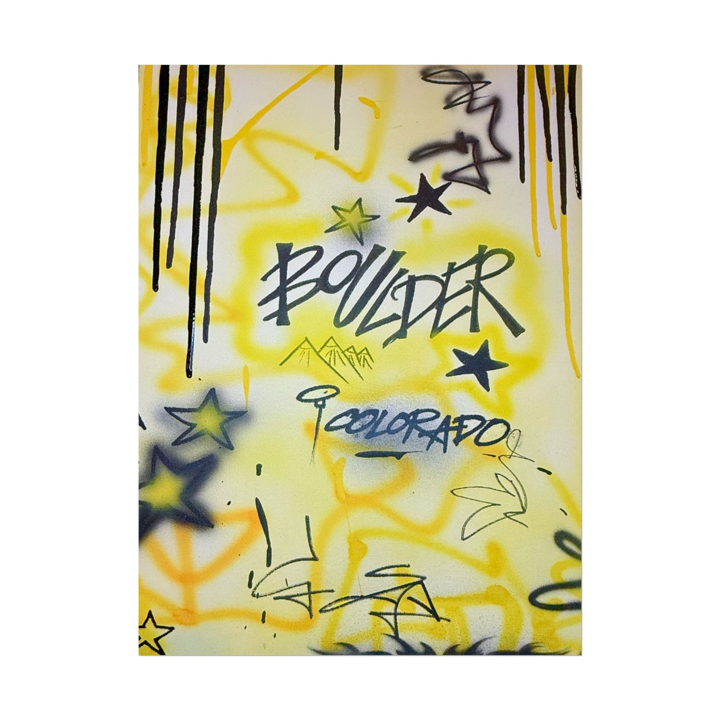 "boulder" airbrush rolled print