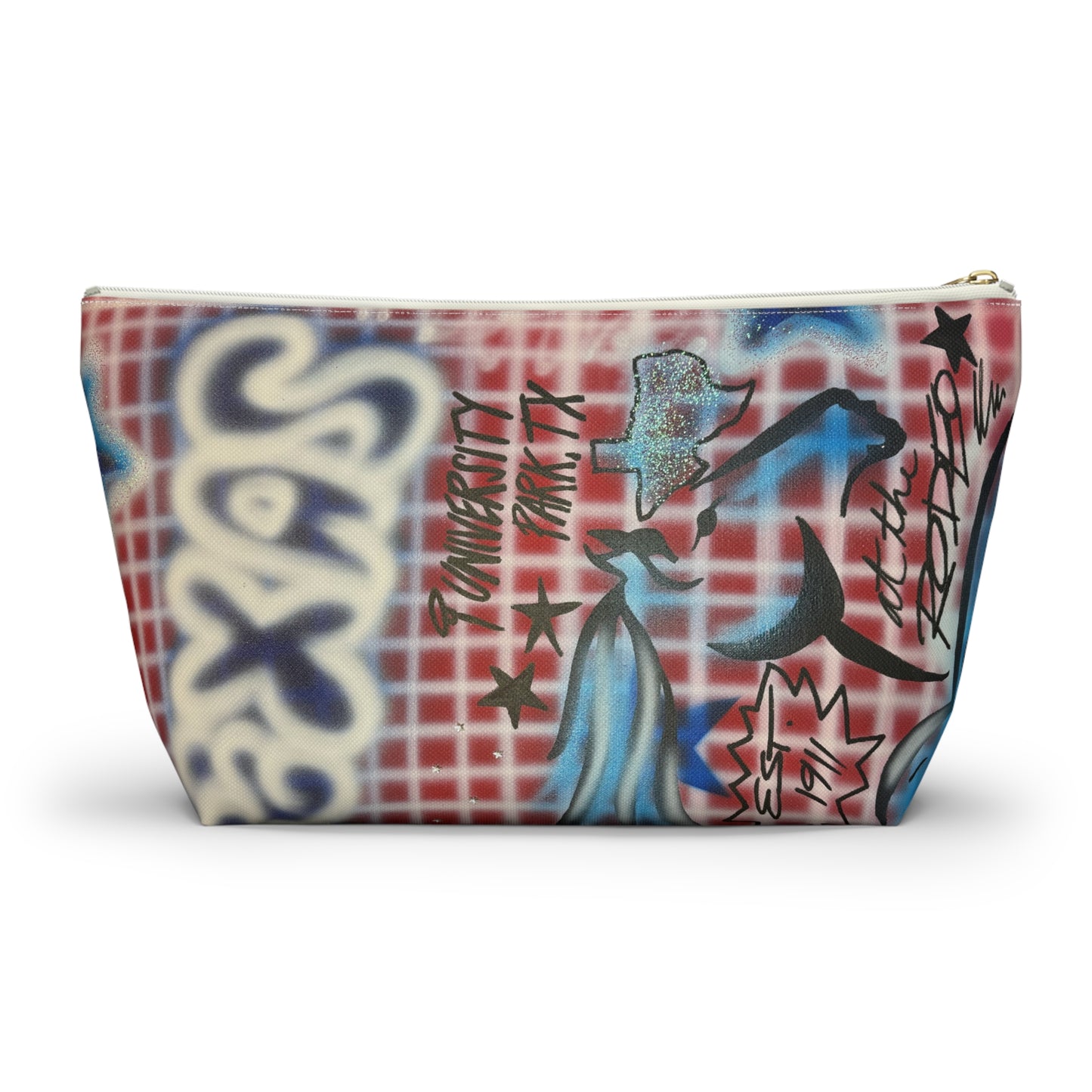 "texas" airbrush makeup pouch