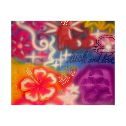 "luck & luv" airbrush horizontal print