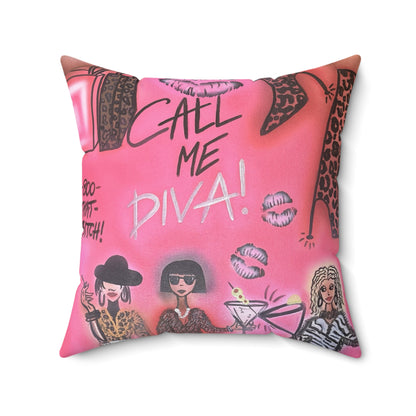 "party diva" airbrush pillow
