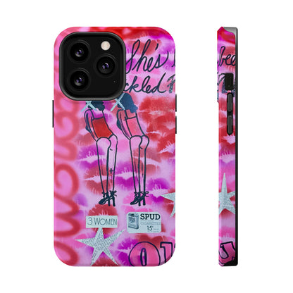 MagSafe "tickled pink" airbrush iPhone case