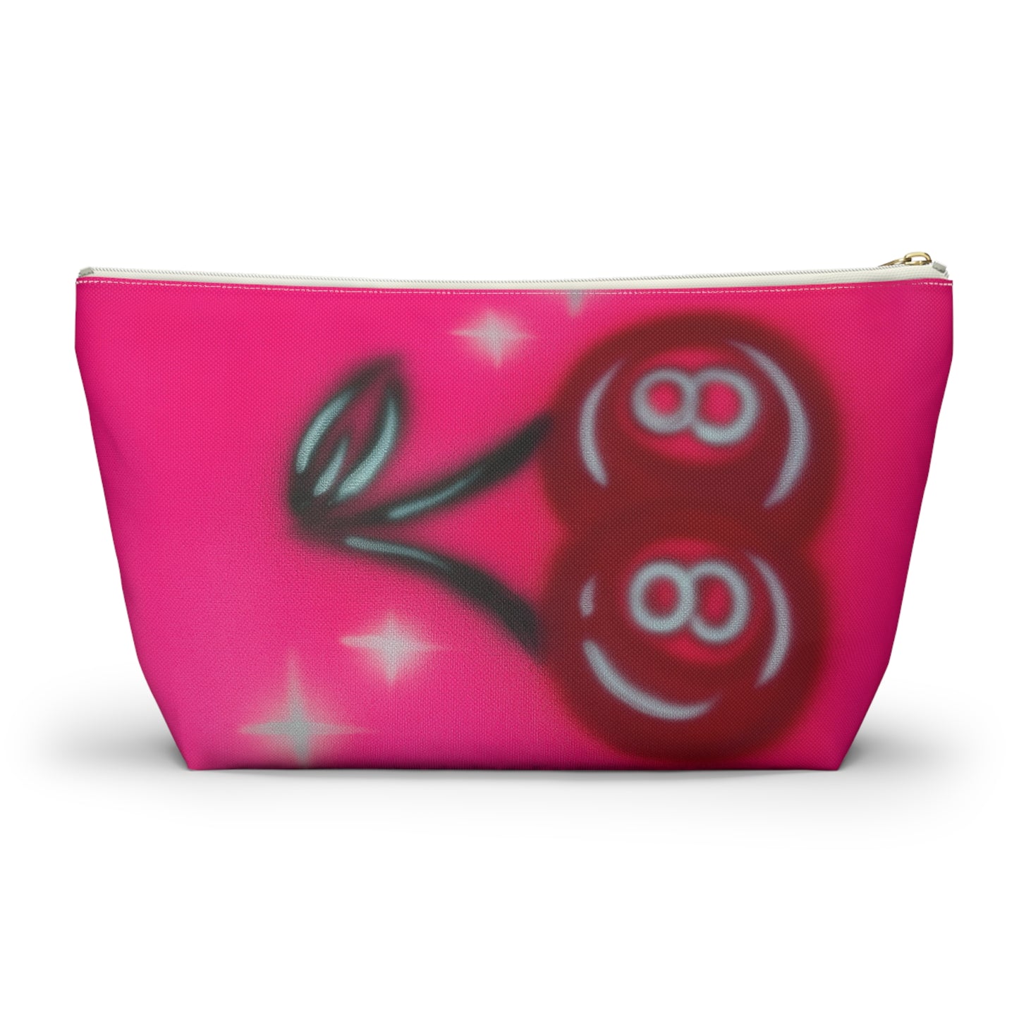 "cherry 8ball" airbrush makeup pouch