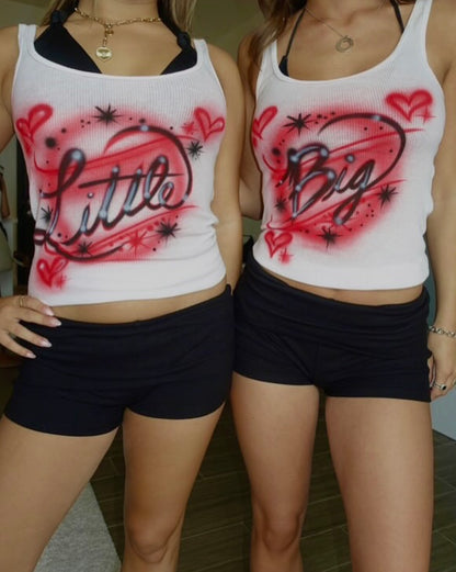 sorority big/little airbrush tank top
