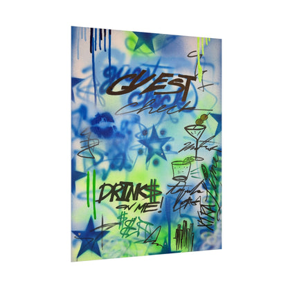 "guest check" airbrush rolled print