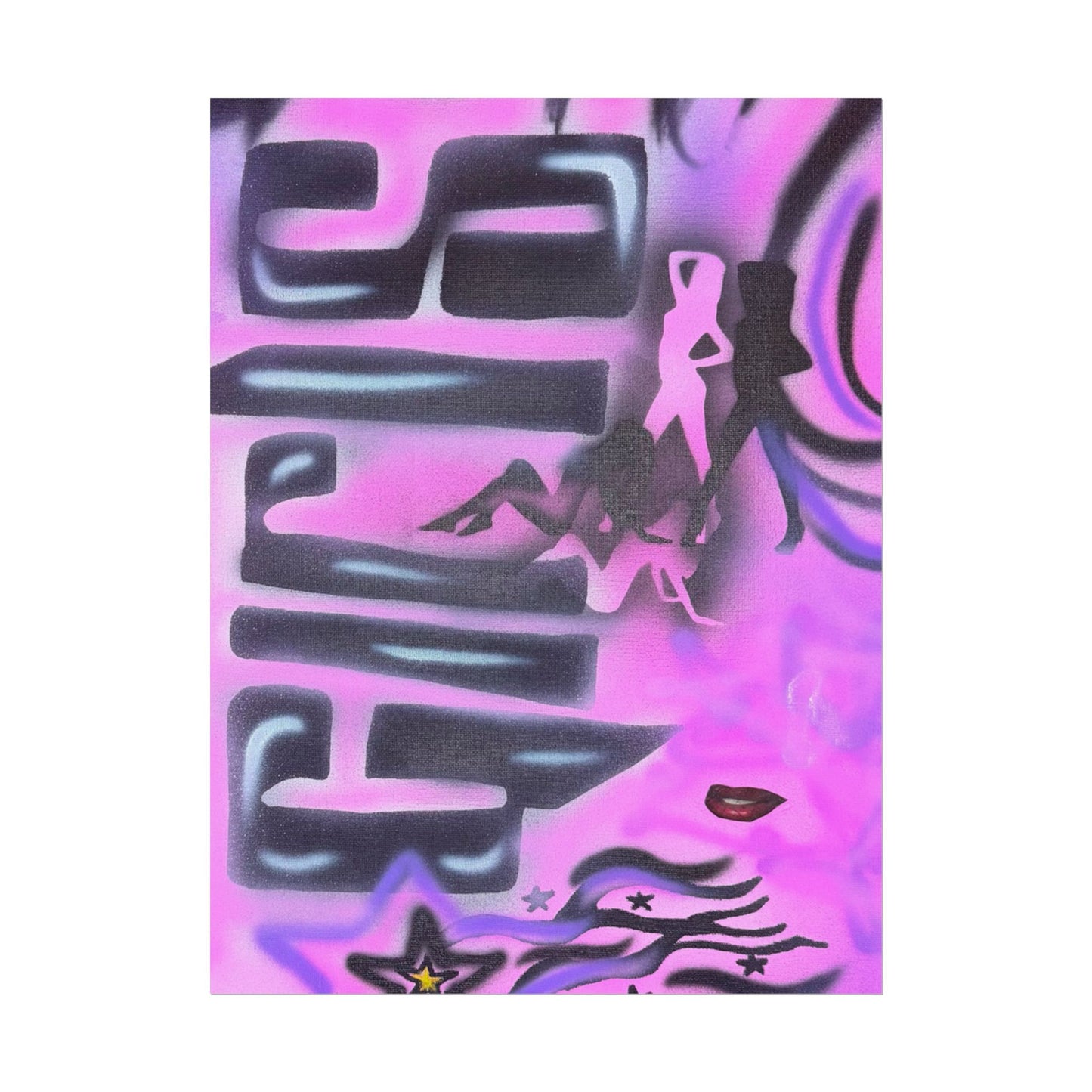 "neon nights" airbrush rolled print