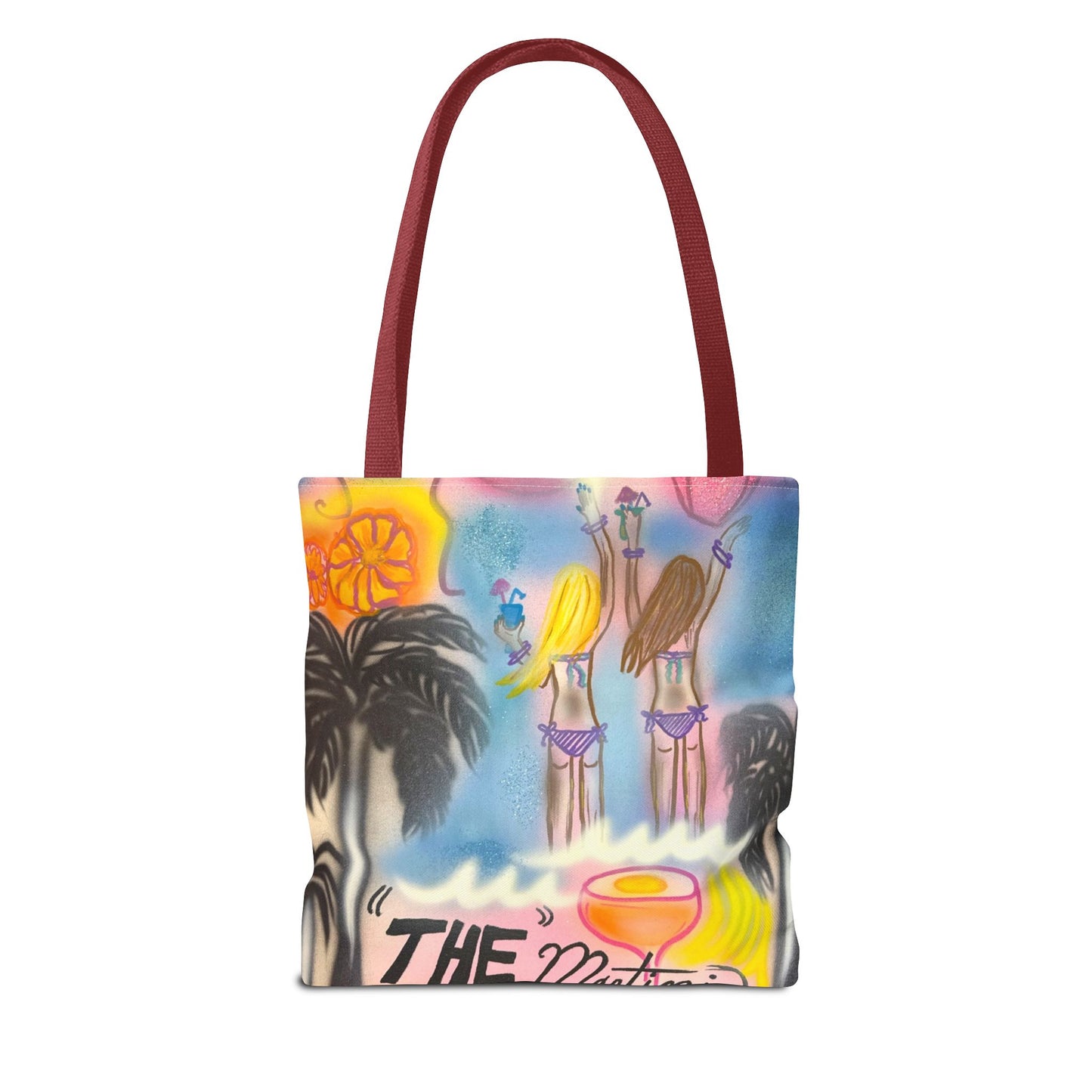 "kinis & tinis" airbrush tote bag