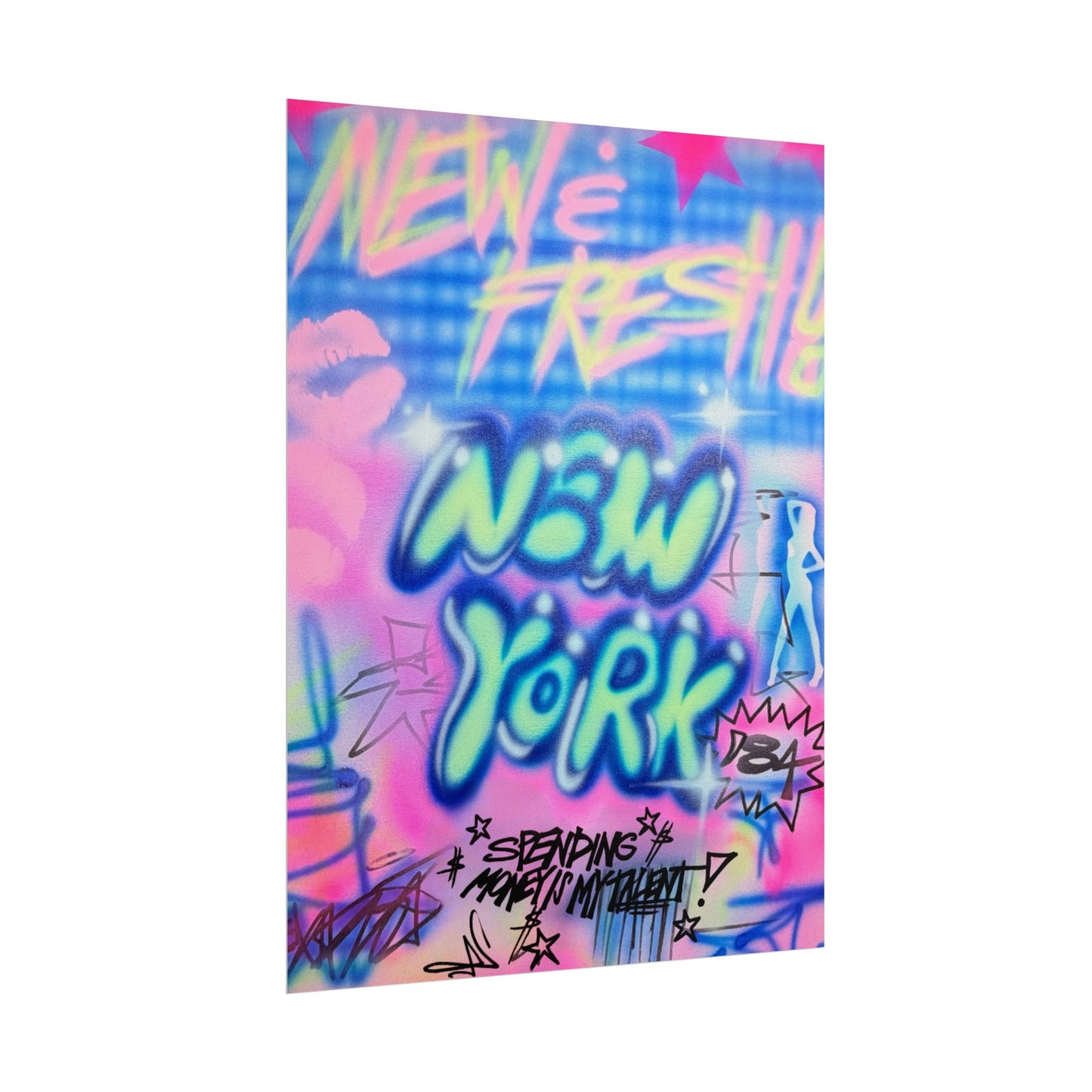 "spending $$ is my talent" airbrush rolled print