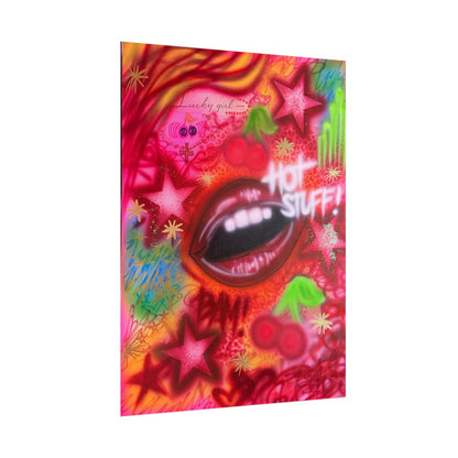 "hot stuff" airbrush rolled print