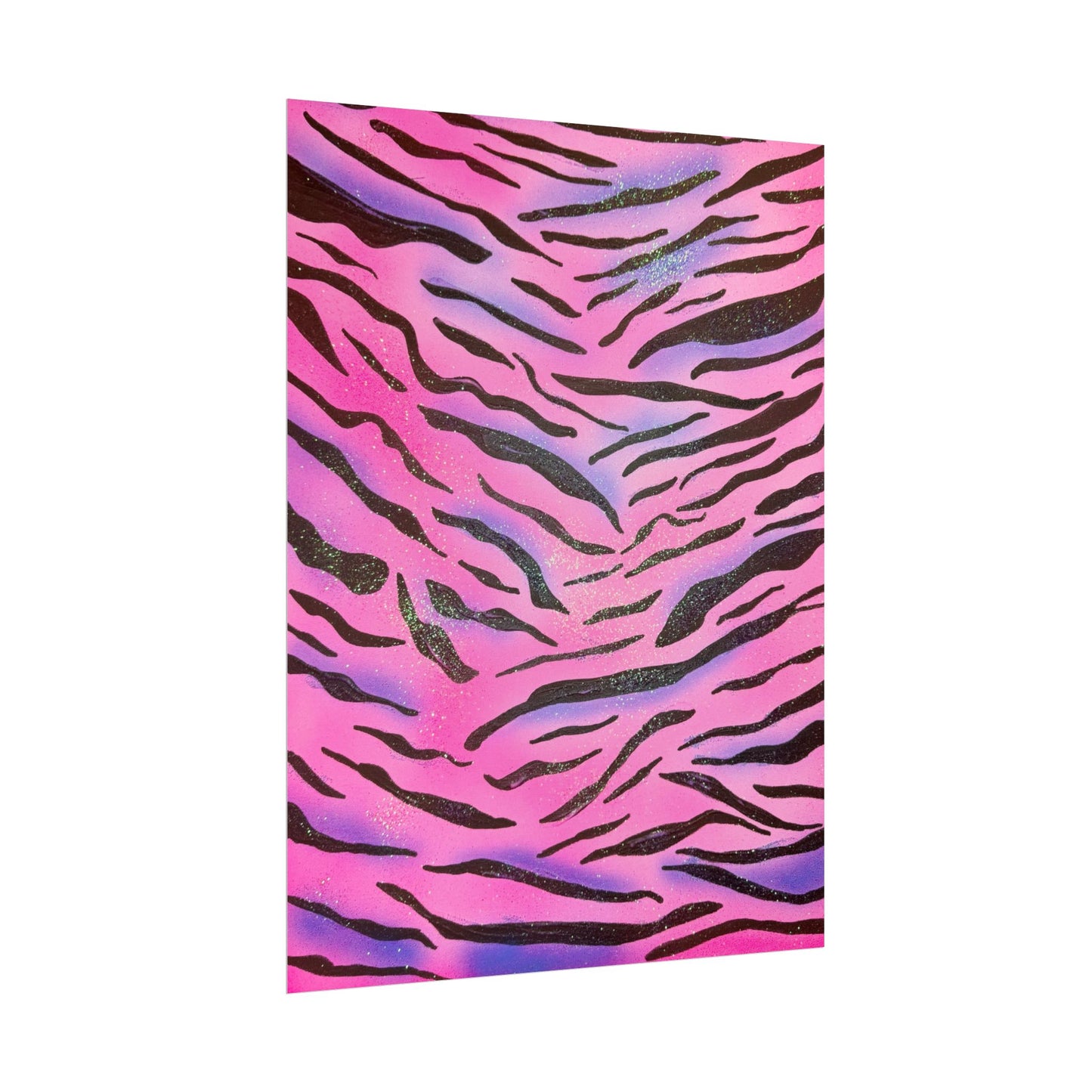 "glitter zebra" airbrush rolled print