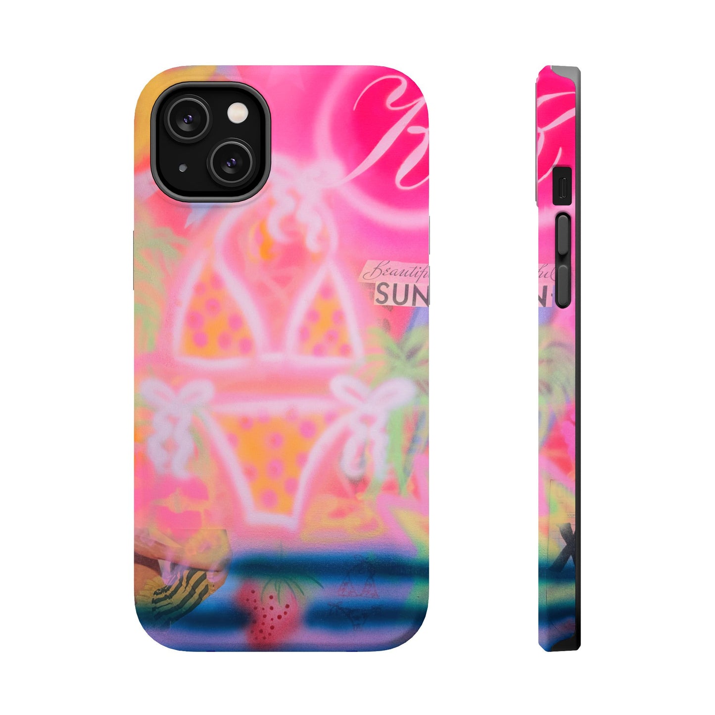 MagSafe "santa monica strawberry" airbrush iPhone case