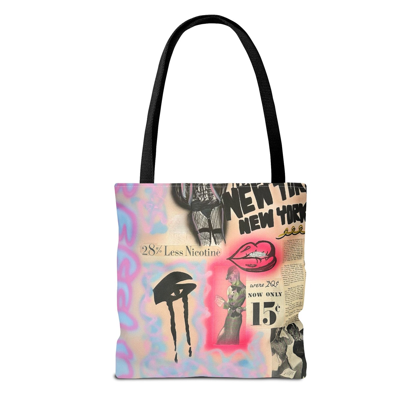"new york, new york" airbrush tote bag