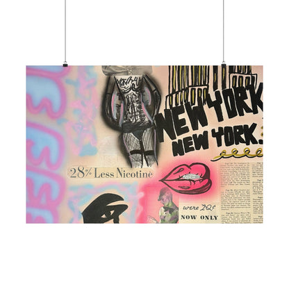 "new york, new york" airbrush horizontal print