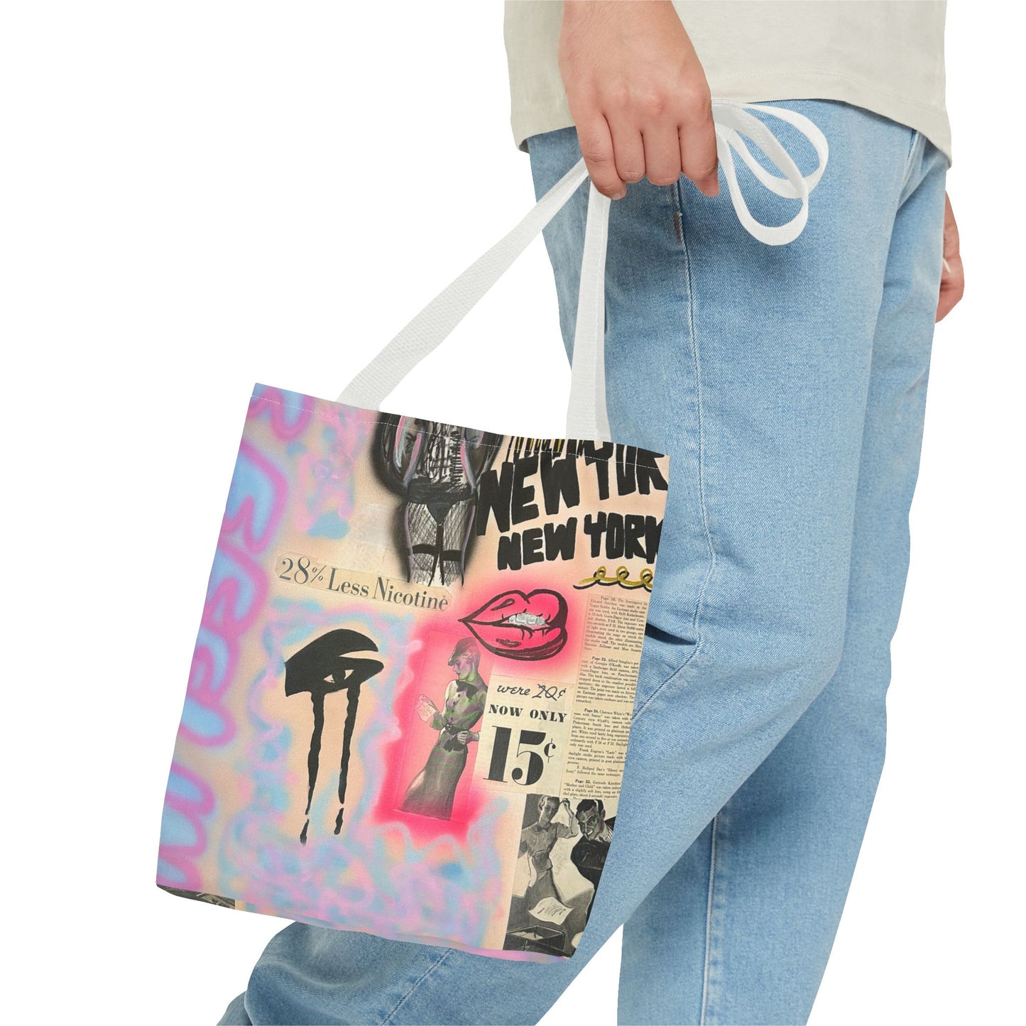 "new york, new york" airbrush tote bag