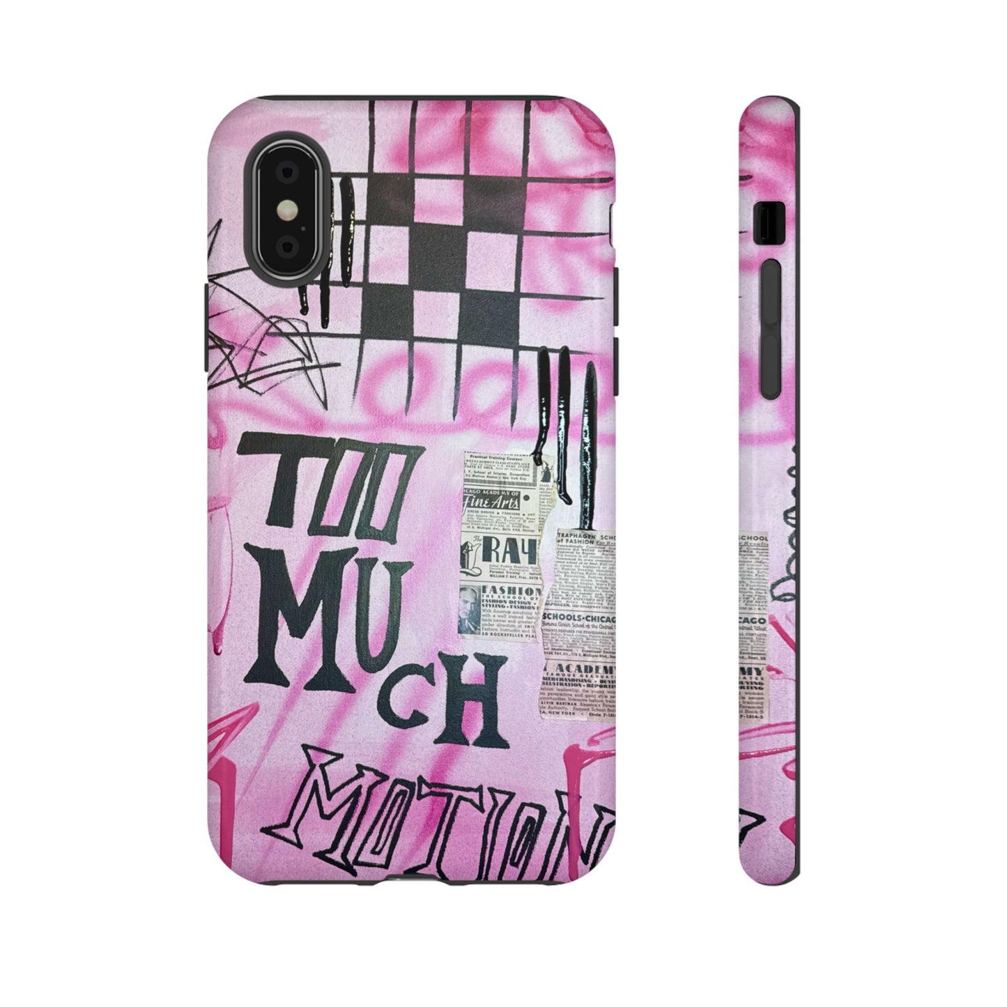 “too much motion" airbrush iPhone case