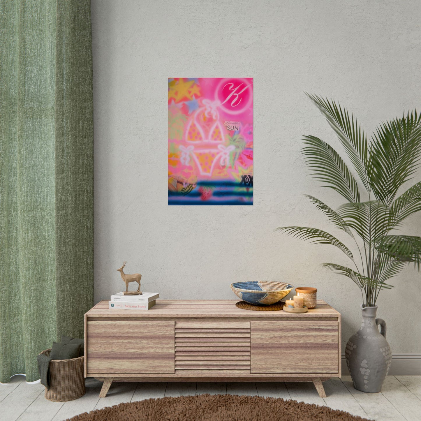 "santa monica strawberry" airbrush rolled print